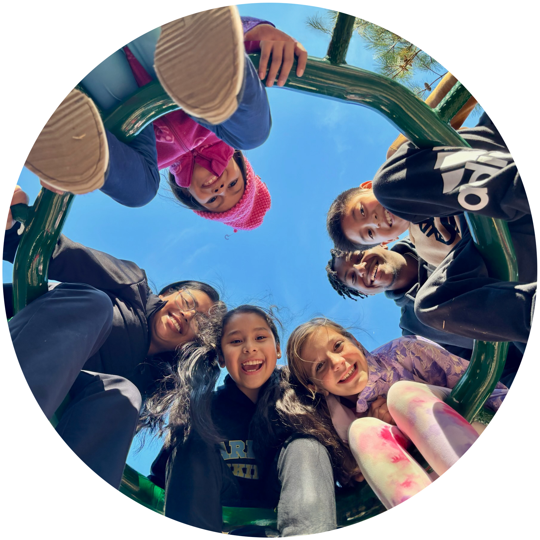 Happy children on a playground